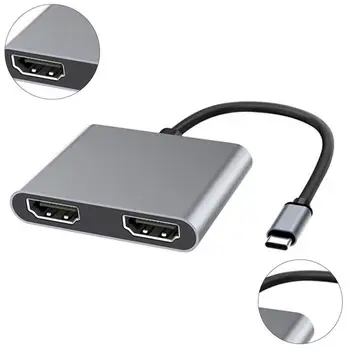 4K Tüüp C-Dual USB 3.0 PD Converter 4 In 1 USB-C Dock Station Hub Adapter Kaabel Telefoni Macbook Sülearvuti TV Monitor