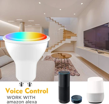4W GU10 LED Tõmbamisega Smart Pirn Laes Tuled Võivad Olla Ühendatud Wifi kaudu puldiga Ja Alexa Ühilduv Kodu hääljuhtimine 155003