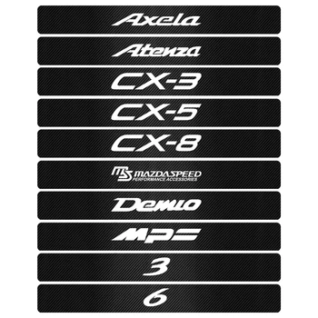 4tk Carbon Fiber Auto Ukse Lävepakk Läve Protector Kleepsud Mazda 2 3 6 Demio CX3 CX-5 CX5 CX 5 CX7 CX9 MX5 Axela ATENZA