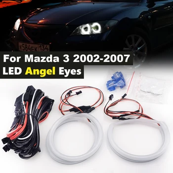 4tk Jaoks Mazda 3 mazda3 BK 2003 2004 2005 2006 2007 2008 Suurepärane Ultra bright Puuvill led angel eyes kit halo rõngad 120606