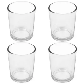 4tk Klaasist Läbipaistev Küünal Cup Küünal Omanik Lihtne Stiil Küünal klaasanumate Küünal Cup Küünal Omanik Tavaline Klaas
