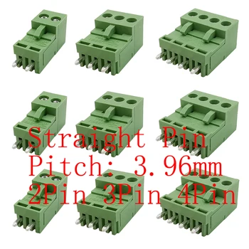 5/10/20Pairs 2 ja Pin-3 Pin-4 Pin-Pigi 3.96 mm PCB Kruvi Terminalide Plokid Pistik Sirge Varda Päise Socket Pistik 78612