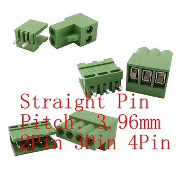 5/10/20Pairs 2 ja Pin-3 Pin-4 Pin-Pigi 3.96 mm PCB Kruvi Terminalide Plokid Pistik Sirge Varda Päise Socket Pistik