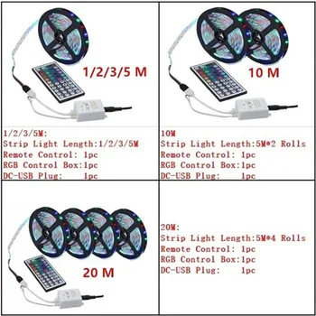5/10/20m LED Ribad, SMD 3528 LED Valgus RGB Paindlik Lint Lint Lamp, millel on puldiga IP33 Paindlik Controller+Adapter