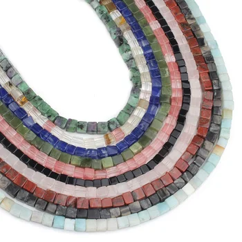 5*5mm Square Epidote Zoisite Kanada Jades Väravad Beads Natural Stone Pärlitega Ehete Tegemise DIY Kõrvarõngad ja Käevõru Tarvikud