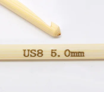 5 Tk (US8 5.0 mm) Bambusest heegelnõelad Nõelad Käsitöö Ots heegelnõelad Loomulik Kniting Sõrmed Vahendid 15cm(5 7/8