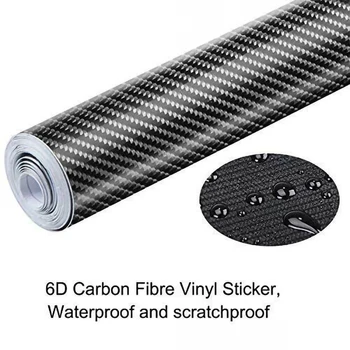 50*152cm 6D Car Styling DIY Kõrge Läikiv Carbon Fiber Vinyl-Wrap Filmi Motorcyle Autod, Auto Kleebis ja Kleebised Accessorise
