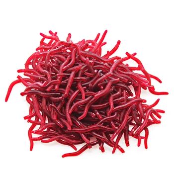 50PCSFishing meelitada vihmausside haise pehme sööt 3.7 cm kunstlik bloodworm võltsitud sööt maggot sööt merekalapüügi koger, karpkala sööt