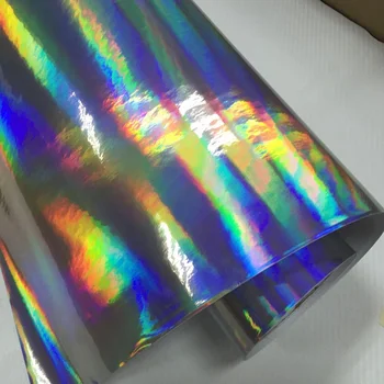 50cmx300/600cm Holograafiline Laser silver must punane sinine Chrome ' i Vinüül Lehed Auto Wrap Film Isekleepuv Kleebis Õhu Mullid