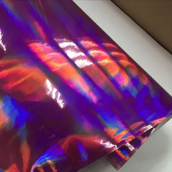 50cmx300/600cm Holograafiline Laser silver must punane sinine Chrome ' i Vinüül Lehed Auto Wrap Film Isekleepuv Kleebis Õhu Mullid