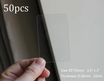 50tk 85*53mm Läbipaistev PVC Atsetaat läbipaistvast Plastikust visiitkaardi Koos kaitsekile Mõlemal Pool