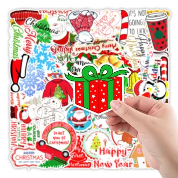 50tk Kawaii Värvikas Jõulud kleebis Santa Claus Snowman Christmas Tree sülearvuti rula väga õhuke ja Uue Aasta Kingitus Kleebis 122125