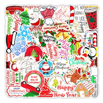 50tk Kawaii Värvikas Jõulud kleebis Santa Claus Snowman Christmas Tree sülearvuti rula väga õhuke ja Uue Aasta Kingitus Kleebis