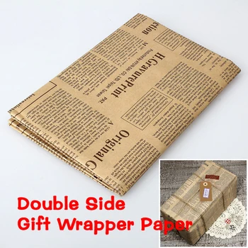 52x75cm Kingitus Pakkimise Paberi Rulli Vintage Ajaleht Kahepoolne Wrap Art Decor Kraft Jaoks jõulupidu Loominguline Materjal