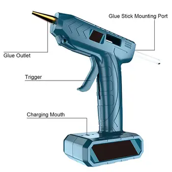 5400MAh Juhtmeta Hot Melt Glue Gun Koos 20/50/100pc Liim Kleepub Vasest Otsik Laetav Kuuma Liimi Püstol DIY Käsitöö Remondi Tööriist