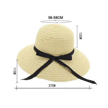 56-58cm Õled Müts Naiste Suvel Suur Lai Serv Reguleeritav, Tikandid Kaitse Beach Kokkupandav Mütsid Naistele Päike Päikesekaitsetoodete Müts