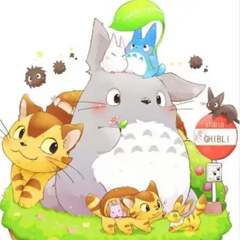 5D Diy Diamond Maali Totoro ja Sõbrad Täielik Teemant Tikandid Anime lapse Tuba Teenetemärgi Kingitus Pere Cartoon