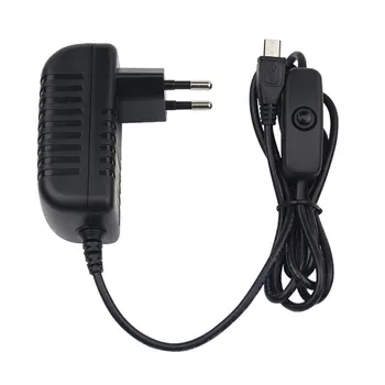 5V 3A Toide Laadija AC Adapter, Micro USB Kaabel Toide Sisse/Välja Lüliti Vaarika Pi 3 pi pro Model B B+ Pluss