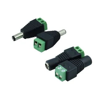 5sets CCTV Kaamerad 2.1 mm x 5,5 mm Naine Mees DC Pistik Adapter, DC Naine Jack Plug Adapter Connector, Male Plug Socket