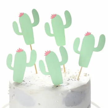 5tk Kilpkonn Leaf Cactus Cake Toppers Cartoon Lõvi, Ahv Loomade Cupcake Toppers Džungel Partei Teenetemärgi Kids Sünnipäeva Tarvikud