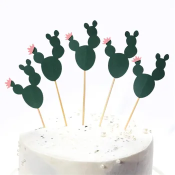 5tk Kilpkonn Leaf Cactus Cake Toppers Cartoon Lõvi, Ahv Loomade Cupcake Toppers Džungel Partei Teenetemärgi Kids Sünnipäeva Tarvikud