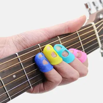 5tk Kitarr Sõrme Protector Fingerstall Silikoon Kitarr String Sõrme Guard Kaitse Vajutage Ukulele Bass Kitarri Tarvikud