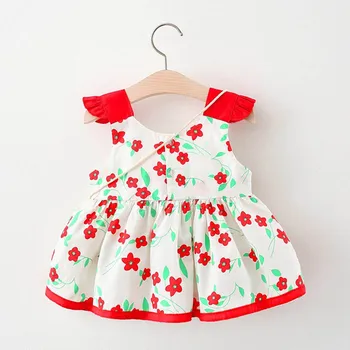 6-36 Kuud Teise Lapse Imiku Kleidid Ruched Õie Lilli Suvel Printsess Kleidid, Punane Õun Seljakott Tüdrukud Kostüüm Kleit Fille