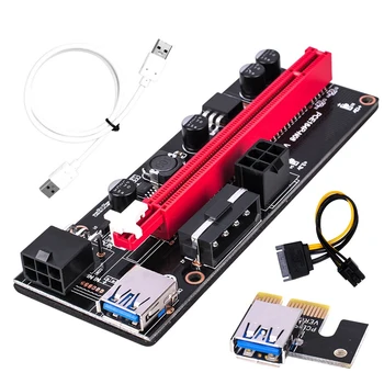 6 Tk Ver009S PCI-E Adapter Card PCIE1X, et 16X 6Pin Pildi Adapter Juhatuse USB3.0 pikendusjuhe Kasutada BTC Kaevandamine