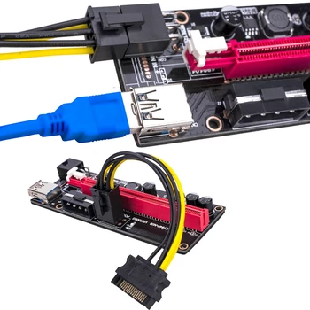 6 Tk Ver009S PCI-E Adapter Card PCIE1X, et 16X 6Pin Pildi Adapter Juhatuse USB3.0 pikendusjuhe Kasutada BTC Kaevandamine