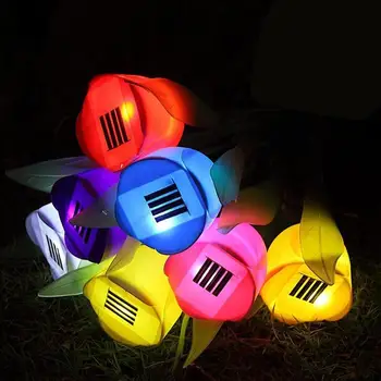 6 Tk Väljas Päikese LED Valgus Aed Päikese Tulip Flower LED-Tulbi Kodus Muru Lamp Maastiku Öö Lill, Lamp HOT MÜÜA 46950