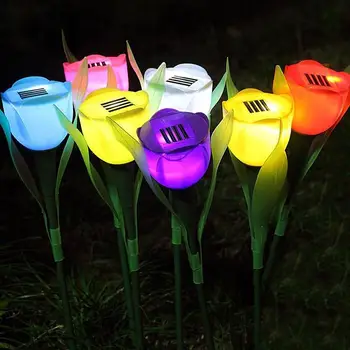 6 Tk Väljas Päikese LED Valgus Aed Päikese Tulip Flower LED-Tulbi Kodus Muru Lamp Maastiku Öö Lill, Lamp HOT MÜÜA