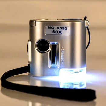 60X Mini Ehted Luup Suurendusklaas Tasku MicroscopeLED UV-Valgusega Luup Optilised Instrumendid
