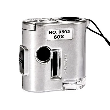 60X Mini Ehted Luup Suurendusklaas Tasku MicroscopeLED UV-Valgusega Luup Optilised Instrumendid