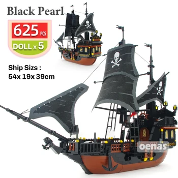652PCS KES Kariibi mere Piraadid Musta Pärli Vaimu Sõda Laeva Suur Mudel Tehnika ehitusplokid Lapsed DIY Poiste Mänguasi Lastele Kingitus 22987