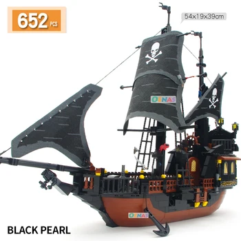 652PCS KES Kariibi mere Piraadid Musta Pärli Vaimu Sõda Laeva Suur Mudel Tehnika ehitusplokid Lapsed DIY Poiste Mänguasi Lastele Kingitus