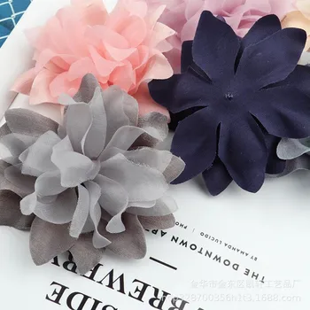 6Pcs DIY 3D Flower Patch Flower Applique Fabric Patches for Clothing Dress Hair Clothes Ornament Craft Supplies