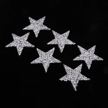 6Pieces Riided Pentagramm Star Kristall Kleebis Plaastri Liim Populaarne Tarvikud Kuum Puurimine Särav 50mm