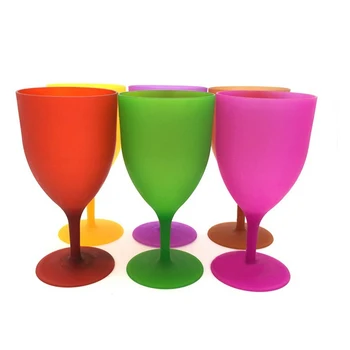 6TK 300ML Plastikust Veini Klaas Pokaalilaadse Šampanja Kokteil Cup Värvikas Jäätunud Klaasi Osaline Pikniku Baari Õlut, Viskit Juua Tass