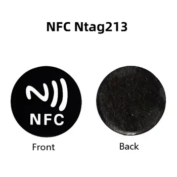 6TK Must Anti Metallist NFC-Kleebis Ntag213 Sildid NTAG 213 Metallik Silt Märgid Märk Smart Mobiiltelefonid