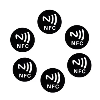 6TK Must Anti Metallist NFC-Kleebis Ntag213 Sildid NTAG 213 Metallik Silt Märgid Märk Smart Mobiiltelefonid