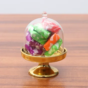6tk Mini Kook Seista Kuju Candy Box Läbipaistev Sahtel Modelleerimine Suhkru Omanik Pulm Kasuks Kastid Pool Tarvikud (Kuldne Alus)