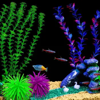 6tk Silikageel Simulatsiooni merisiilik Pehme Korall Ornament Kala Kaussi Akvaariumi Teenetemärgid