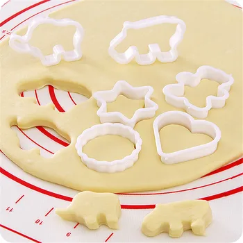 6tk Uus Roostevabast Terasest Biskviit Hallituse Multikas Loomade Fondant Kook Hallituse DIY Suhkru Käsitöö 3D Saia Cookie Cutters Kook Vahendid