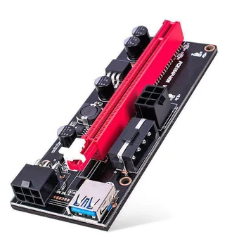 6tk VER009S PCI-E Ärkaja Dual Card Adapter 6Pin Kaart PCIe 1X kuni 16X Extender Kaardi USB 3.0 Data Kaabel BTC Kaevandamine Kaevur