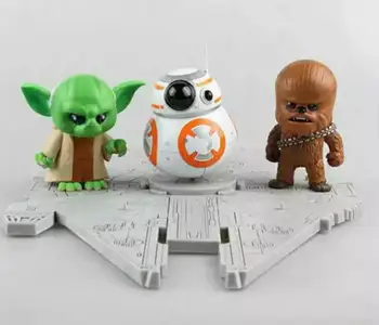 6tk/set Movie Star Wars Mandalorian Kylo Ren & Chewbacca & Baby Yoda & BB-8 & Darth Vader & Kapten Phasma Joonis Mudel Mänguasjad 85113