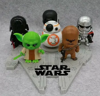 6tk/set Movie Star Wars Mandalorian Kylo Ren & Chewbacca & Baby Yoda & BB-8 & Darth Vader & Kapten Phasma Joonis Mudel Mänguasjad