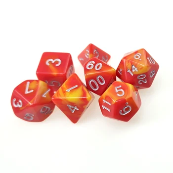 7 PC Polyhedral RPG Dice Komplekt Kaksikud Värvi Punane ja Kollane (d4 d6 d8 d10 d% d12 & d20) jaoks DND D&D on Rollimäng Mängud