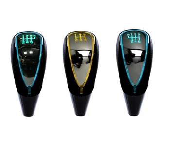 7 Värvi Muutused Aktiveeritud Auto käiguvahetuse Nupp 5 6-käiguline Auto LED Käik Käsipalli Nupp Light sigaretisüütaja Laadija Nupud