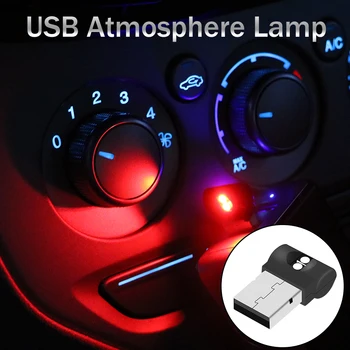 7 Värvid Auto Auto Automaatne RGB LED USB Ümbritseva Valguse Meeleolu Sisekujunduses Flasher Indikaator Plug/Play Mini Avarii Pirnid