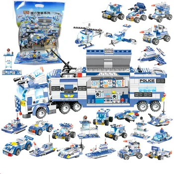 762Pcs Robot Õhusõiduki Auto City Politsei ehitusplokid Set SWAT Looja Playmobil Juguetes Mänguasjad Lastele